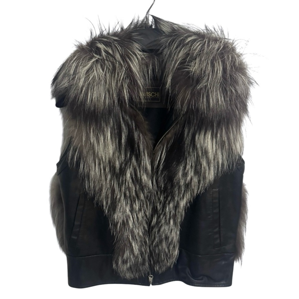 BRASCHI real fox and genuine leather vest